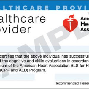 BLS for Healthcare Provider Card Sample
